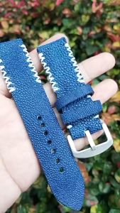 Strap Tali Jam Tangan Kulit Ikan Pari Biru Garansi 1 Tahun