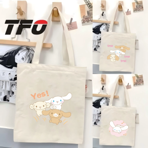 TFO Minimalist Cinnamoroll Character from Sanrio Canvas Tote Bag Versatile Ideal for College School