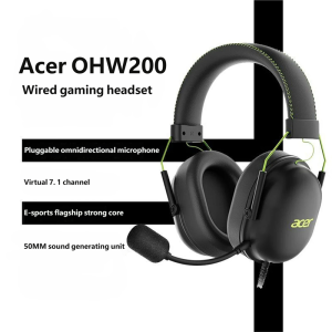 Acer | 2025 Acer Gaming Headphones OHW200 7.1 Surround Sound Wired USB Headsets Gamer with Mic Noise Cancelling- Gamer for PC Laptop