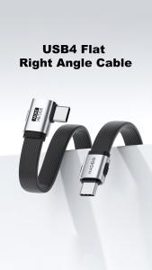 Hagibis USB4 V2 Cable 90-Degree Right-Angle USB-C to USB-C Cable Type-C Fast Charging Cable PD 240W 80Gbps 8K Compatible For iPhone 17 MacBook Smartphones Hard Drive Enclosures