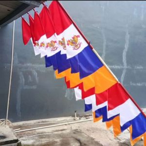 ISI 10 pcs - umbul umbul garuda warna warni - bendera berwarna-warni dengan lambang Garuda - cocok untuk dekorasi pesta musiman