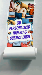 3D NAMETAG 3D STICKER LABEL BAG TAGSCHOOL BUNDLE