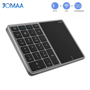 JOMAA | JOMAA Bluetooth Numeric Keypad 2.4G&Bluetooth Rechargeable Keyboard22-Key Number Pad With Touchpad for Windows Laptop