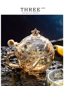 Tlife Aerospace Glass Cup Coffee Cup with Lid And Spoon Cute Girl Heart Home Use Ins Style Colorful round Shape Drinkware