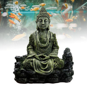 Resin Artificial Buddha Statue Home Aquarium Decoarion Sitting Buddha Ornament For Garden Reptile Fish Tank Lanscaping