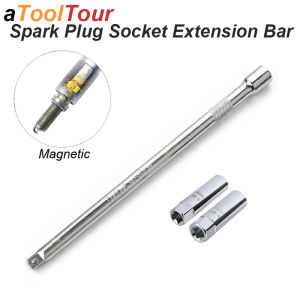 Spark Plug Socket Wrench Key Extension Bar Long Adapter 14 16mm Install Replace Repair Kit Magnetic Remove Removal Gap Tool AUTO