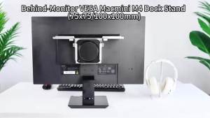 PULWTOP Mac Mini M4 Hub with M.2 SSD Enclosure HDMI 4K USB A 10Gbps Metal Bracket Holder for Monitor Desk and VESA Port