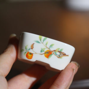 Chậu Hoa Gốm Sứ Vẽ Tay Hình Chữ Nhật Phong Cách Nhật Bản Chậu Cây Mini Chậu Hoa Nhỏ Chậu Hoa Gốm Sứ Màu Đất Sét