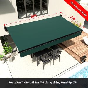 MEIDIHUAFU | Mái Che Điều Chỉnh Điện Tự Động Chống Nắng & Mưa