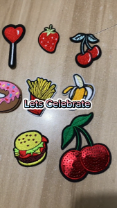 Food Theme Embroidery Clothes Patch Stickers Iron Patches DIY Hole Repair Clothing Accessories