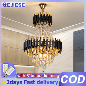 GEJIESE 40W double crystal chandelier modern design height adjisutable low ceiling high ceiling modern luxury crystal chandeliers for living room dinning room
