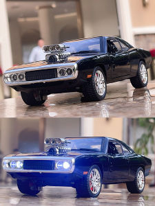 Ji Yuan Dodge Challenger Car Model Alloy Simulation Racing Car Metal Toy Display Piece Boys Play Vehicle Collectible Model