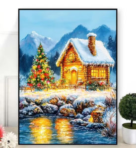 Jigsaw Puzzle 500/1000/1200/2000PCS Snowhouse Winter Tree Landscape Artwork Stress Relief Puzzle Wall Art Decor Gift Frameless