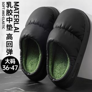 Dép Cotton Cỡ Lớn Cho Nam Mùa Thu Đông 2025 Dép Cao Su Đế Dày Chống Trượt Chống Thấm Nước Ấm Áp Khi Ở Nhà Và Ngoài Trời