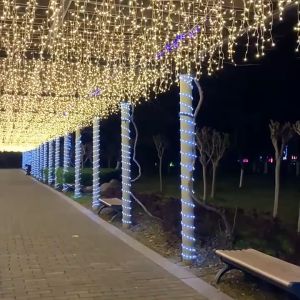 HOMEMORY Solar Christmas Lights Solar LED Icicle Christmas Lights for Wedding Party Holiday Bedroom Garden