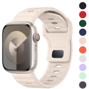สายนาฬิกาข้อมือซิลิโคนแบบสปอร์ตสำหรับ Apple Watch Series Ultra 9 8 7 6 5 SE ขนาด 44 มม. 45 มม. 49 มม. 42 มม. 40 มม. 41 มม. 38 มม.