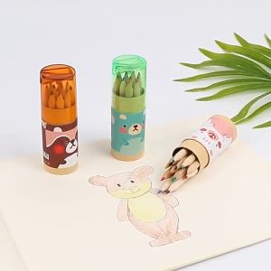 Zaman Now - Pensil Warna 12 IN 1 Free Serutan Pensil / Pensil Color / Pensil Warna Karakter Kemasan Tabung Murah Import / Pencils High Quality