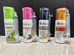 BELLA Ubat Kucing Cat Treatment Medicine Ubat Cacing Cirit Birit Deman Batuk  (IMMUPLUS BRONSYP DE-WORM)