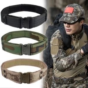 Camouflage Mens Military Tactical Belt Mens Belt Adjustable Tightness Outdoor Heavy Duty Combat Nylon Webbing Belt
