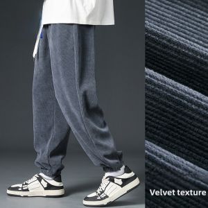 ROMON | Romon Mens Corduroy Sports Pants Spring Autumn Wide Leg Casual Teenagers Long Sweatpants Anti-Wrinkle Straight Cut Trousers