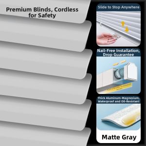Aluminum Blind for Various Spaces Cordless Easy Installation Electric