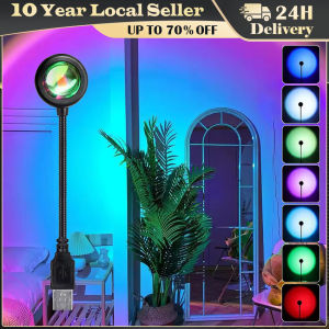 USB Sunset Light Mobile Phone Self Photography Light LED Rainbow Neon Night Light Projector Photography Wall Atmosphere Light