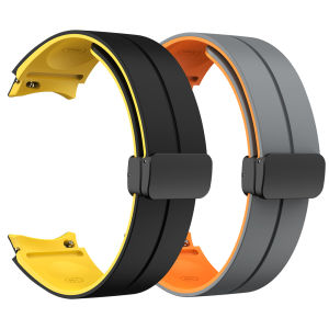 Magnetic Buckle Two-Tone Silicone Strap for Samsung Galaxy 7/FE/5 Pro/6/4 classic Band Replacement Bracelet 47mm 45mm 44mm 40mm