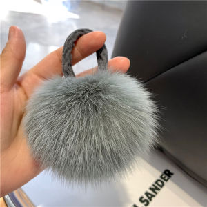 Cute Big Hair Ball Hair Rope Fox Fur Ball Hair Accessories Pompons Hair Rope Hair Band Internet Celebrity Simple Hair Ring