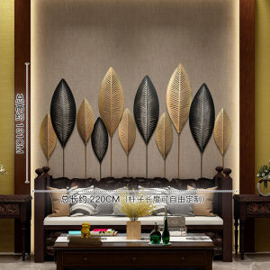 Iron Art Leaf Wall Decor Southeast Asian Style Metal Wall Hanging Soft Decoration Living Room Decor Irregular Shape Thai Made