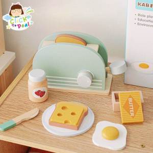 CTD Wooden Bread Maker / Toaster Pretend Play Role Play Children Kids Kitchen Toys (KABI)面包机木玩具 吐司机 早餐面包
