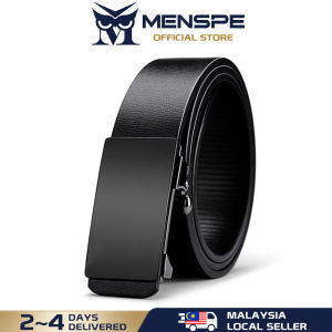 MENSPE Men Belts Real Cowhide Leather Belts Automatic Buckle Belt for Men Original Leather Men’s Waist Belts Nonporous Casual Business Belt Jeans Belt for Men