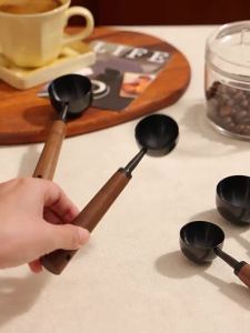 Muỗng Đo Cà Phê Tay Dài Gỗ Hạnh Nhân & Thép Không Gỉ 304