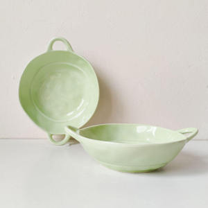 ชามหูคู่รูปพิเศษสดใสชามราเมนชามก๋วยเตี๋ยวชามเส้นหมี่ซุปหอยทากใช้ในบ้านชามซุปชามสลัดเซรามิกสไตล์ญี่ปุ่นบริสุทธ์