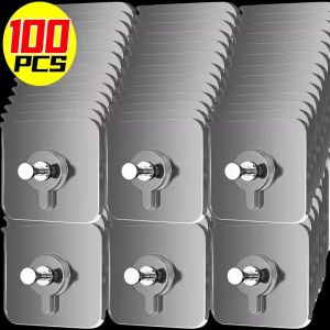 100/50pcs Non-Trace Self Adhesive Nails Hook / Transparent Strong Adhesive Wall Hooks / No-drilling Nail Hooks for Hanging Photo Frame