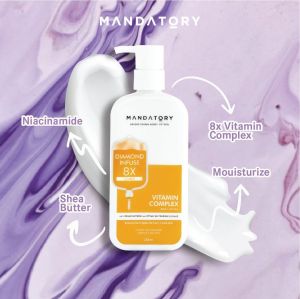 MANDATORY Brightening Body Lotion 250ml | MANDATORY Body Lotion Crystal Infus Hyaluronate Diamond Infuse Vitamin Complex Miracle Infuse Amino Acid Pump 250ml