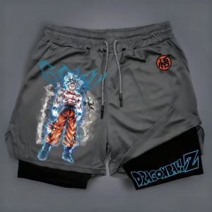 Bandai | Dragon Ball Anime Goku Peripheral Printed Double-layered Shorts 2025 Summer American Sporty Mens Loose and Breathable Pants