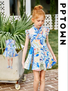 PPTOWN | UV Protection Chinese Style Childrens Swimwear