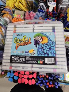 Hộp 60 Màu ACRYLIC MARKER HL5003 Không Bay Màu Không Lem Vẽ Được Tên Mọi Loại Giấy