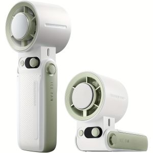 ใหม่พัดลมมือถือความเร็วสูง 199 ระดับ LED Digital Display Air Cooling Fan 135 ° พัดลมเทอร์โบมือถือขนาดเล็กแบบพับได้