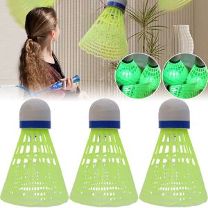 Portable Badminton Single Trainer Luminous Indoor Outdoor Sports Training Ball Badminton Shuttlecocks with Great Stability Night Training Tool