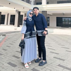 REANA NAVY DRESS TENUN - COUPLE BAJU TENUN