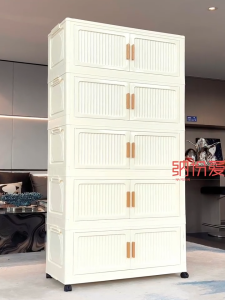 【Upgrade】LifeStow Foldable Storage Cabinet For Clothes With Wheels Wardrobe Organizer For Home Kitchen Waterproof  Durabox