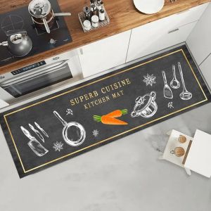 VIKAMA Modern Kitchen Floor Mat Stain-Resistant & Non-Slip Entrance Hallway Doormat Kitchen & Laundry Room Rug Home Decor
