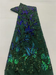 African Sequins Net Lace Fabric 2025 High-Quality Nigerian French Mesh Tulle Lace For Sewing Luxury Wedding Party Dresses