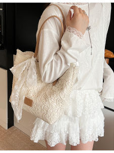 Túi Tote Dung Tích Lớn Có Nút Thắt Hoa Mơ Túi Xách Nữ Túi Đi Làm Thường Ngày Túi Tote Canvas Dây Đeo Chéo Đơn Giản