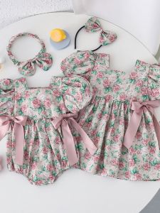 Pure ผ้าฝ้าย เด็กทารก เด็กผู้หญิง s Short Sleeve เดรส ฤดูร้อน Triangle บอดี้สูท Princess กระโปรง เสื้อผ้าเด็ก เด็กทารก เด็กผู้หญิง ชุด