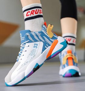 Boys Sports Running Shoes Summer Basketball Athletic Sneakers for Middle And High School Students Waterproof Lace-Up Casual Shoes