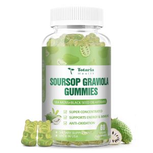 Totaria Sugar Free Soursop Oil Graviola Sea Moss Gummies - Support Digestive Sleep Skin Health Immunity & Antioxidant - Guanabana Fruit with Sea Moss 150mg Black Seed Oil Organic Non-GMO Vegan