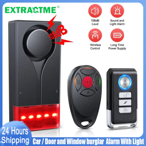 Extractme 108dB Anti-Theft Alarm Wireless Vibration Alarm with Remote Control Door and Window Alarm Car Alarm Security System