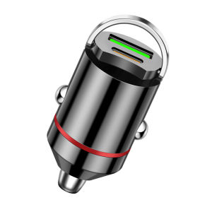 Bộ Sạc Xe Hơi Mini Pull Ring 100W Hai Cổng USB Type C Sạc Nhanh Cho iPhone Samsung Huawei Xiaomi - Sạc Điện Thoại Trên Ô Tô